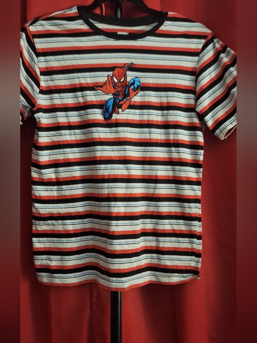 Marvel Striped Spider-Man Tee in Red, White & Black